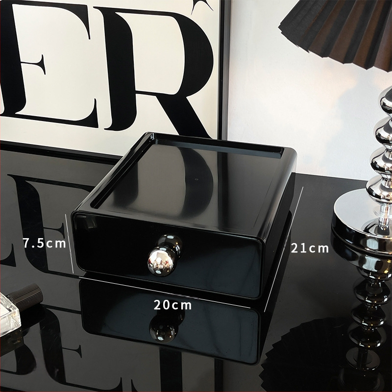 Ακρυλική θήκη καλλυντικών με συρτάρι – οργανωτής γραφείου για καλλυντικά, κατάλληλη για σαλόνι και υπνοδωμάτιο, ύφος ελαφρού πολυτελείας