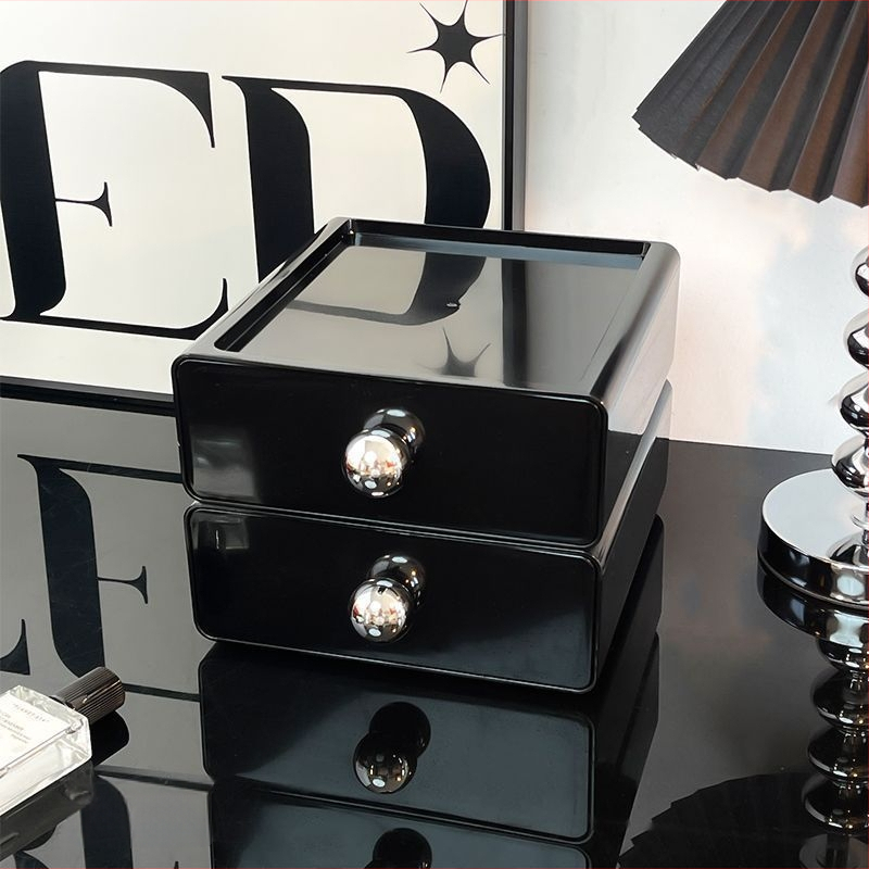 Ακρυλική θήκη καλλυντικών με συρτάρι – οργανωτής γραφείου για καλλυντικά, κατάλληλη για σαλόνι και υπνοδωμάτιο, ύφος ελαφρού πολυτελείας