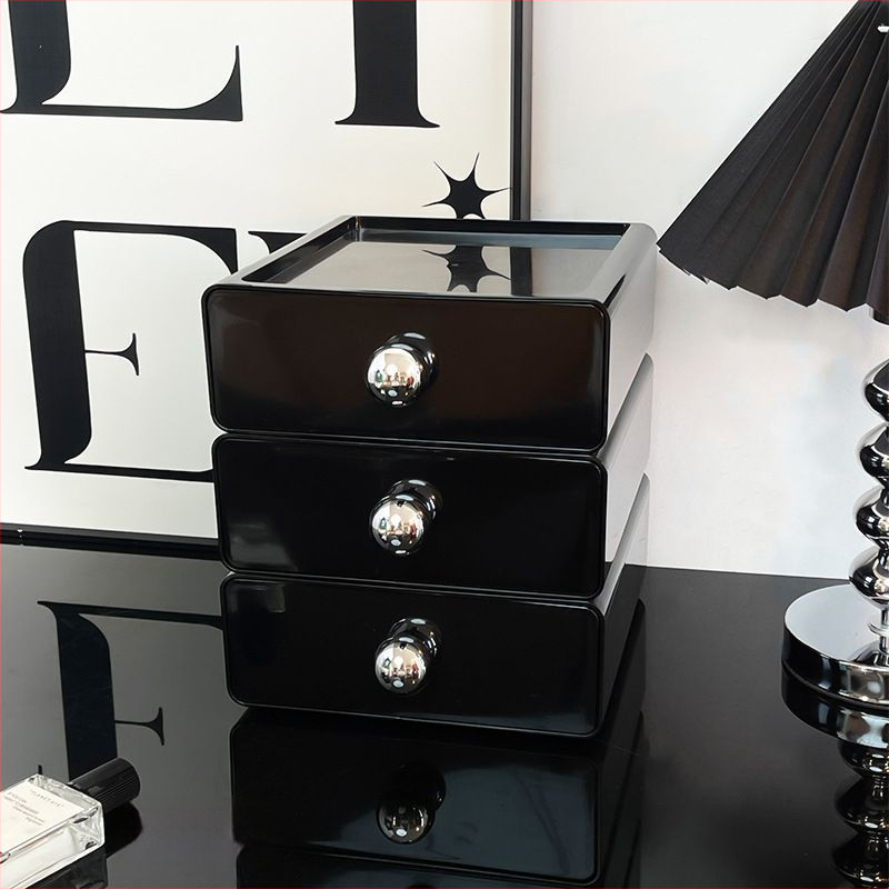 Ακρυλική θήκη καλλυντικών με συρτάρι – οργανωτής γραφείου για καλλυντικά, κατάλληλη για σαλόνι και υπνοδωμάτιο, ύφος ελαφρού πολυτελείας