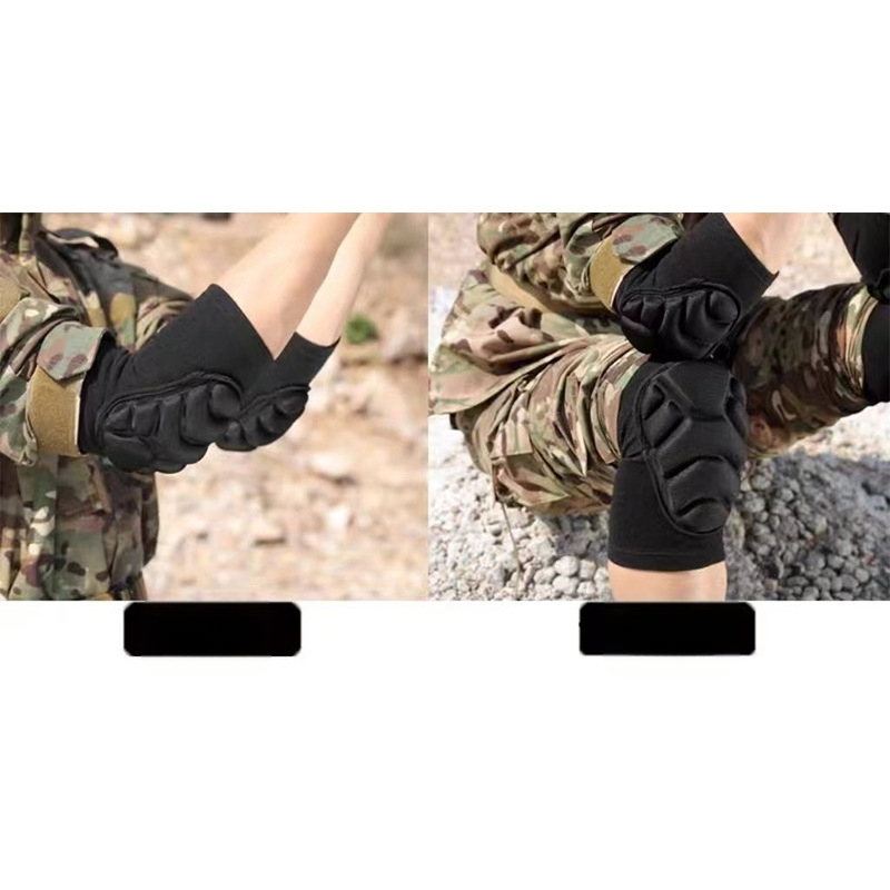 Kareiviškas treniruočių kelio ir alkūnių apsaugos komplektas — keturių dalių rinkinys, EVA putos ir medvilnės siūlas, suaugusiems