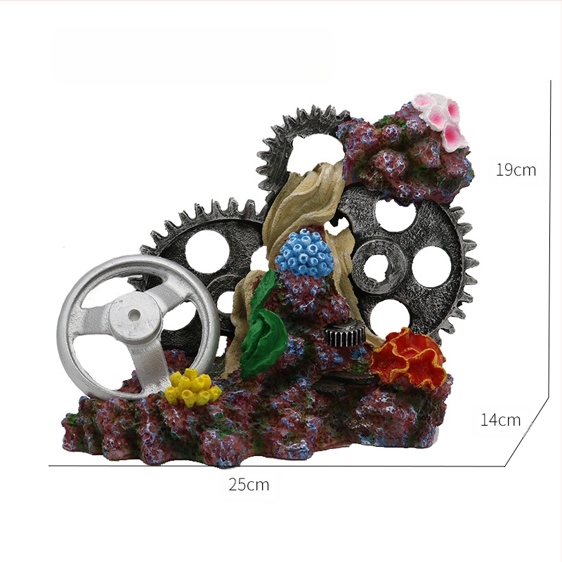 Sculptură decorativă pentru acvariu – rășină ecologică, origine Guangdong, pentru peisaj de acvariu, stil oceanic, brand Linger Pet