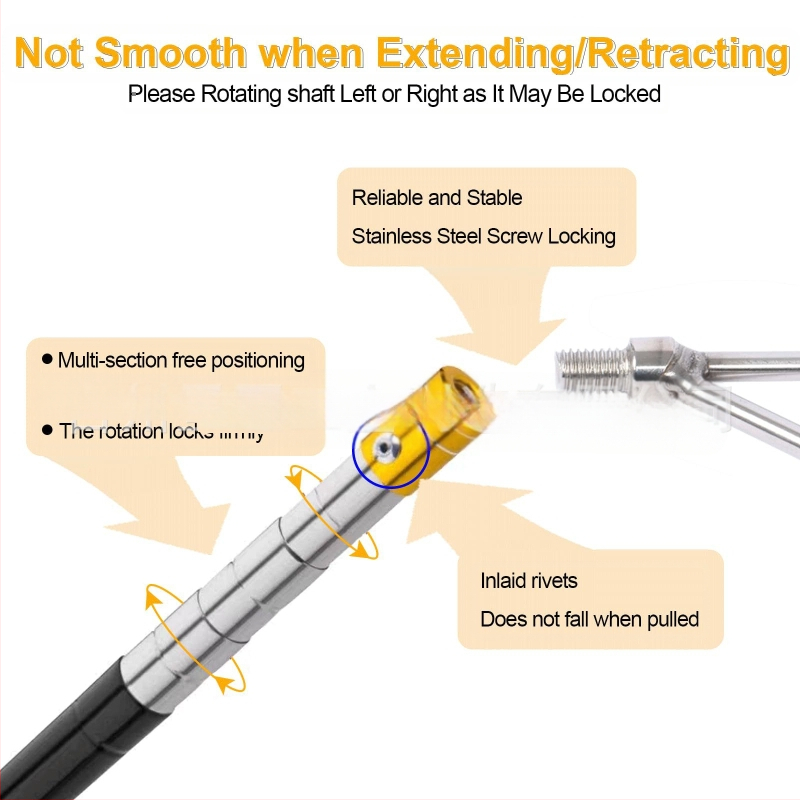 Ρυθμιζόμενη τηλεσκοπική κρεμάστρα από ανοξείδωτο ατσάλι; πολυτμηματική κατασκευή, ομαλή λειτουργία και μηχανισμός εύκολου κλειδώματος; κατάλληλο για ευρεία χρήση; βάρος 256 g; Star Craftsman.