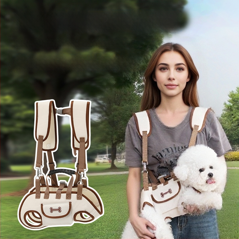 Ceļošanai mājdzīvniekiem paredzēta soma ar krūšu crossbody dizainu — Oxford audums, vienkrāsains raksts, izcelsme Zhejiang, cietība vidēja līdz maigai