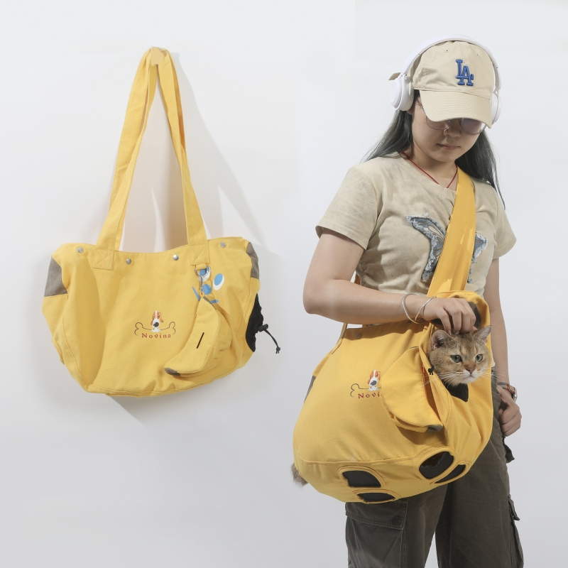 Kanvas mājdzīvnieku soma ar crossbody dizainu, nav importēta, bez IP atļaujas