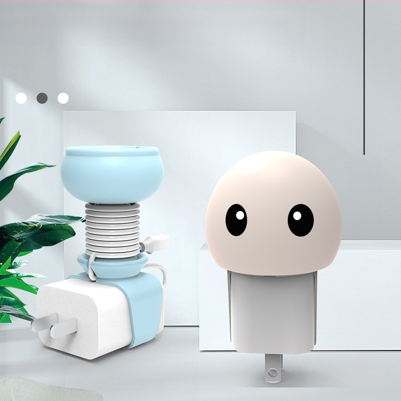 Silikono karikatūrinis kabelių organizatorius įkrovikliams