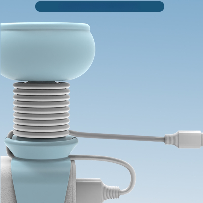 Silikono karikatūrinis kabelių organizatorius įkrovikliams