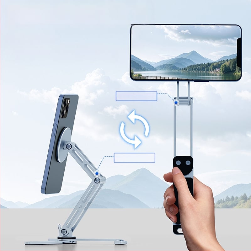 Suport de birou pentru telefoane și tablete, din aliaj de aluminiu, pliabil, pentru selfie și streaming live, cod x01