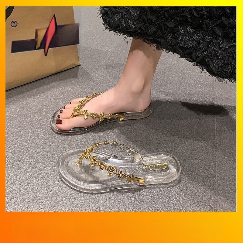 Moteriški minimalistiniai sandalai su PU viršumi, guminiu padu, lengvi, neslystantys, plokščias kulnas