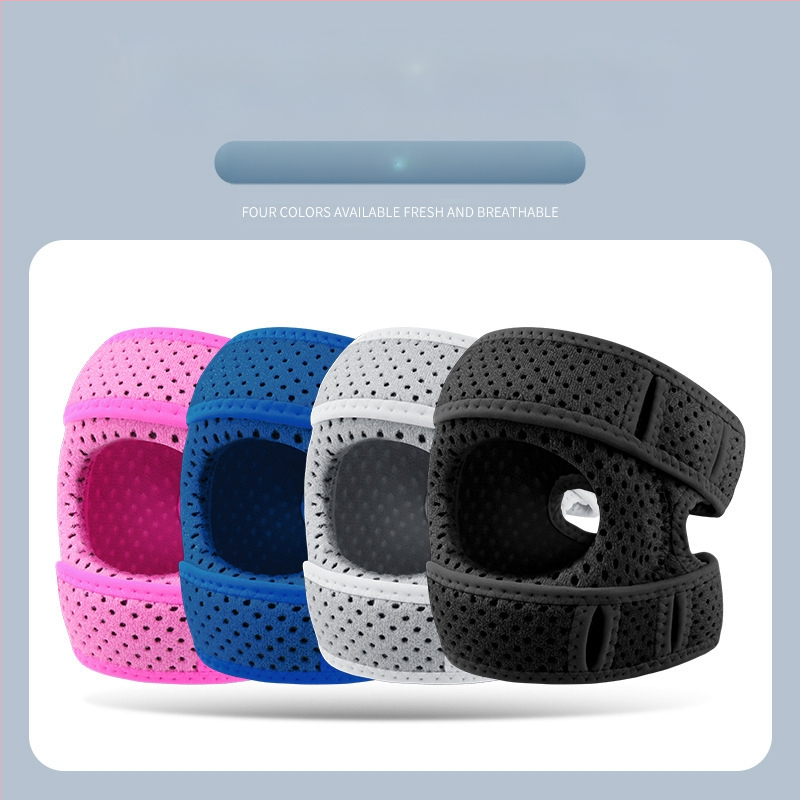 Kelio įtvaras su patellos ir menisko suspaudimo, kvėpuojantis, unisex, skirtas bėgimui ir fitnesui; pagrindinė medžiaga: kompozitinė medžiaga; apsaugos dalis: kelis; kategorija: kelio įtvarai