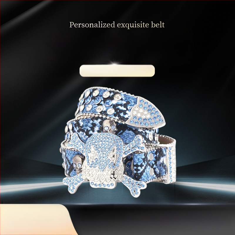 PU bőr öv, ötvözet csattal, 2–4 cm szélesség, punk/hip-hop/Inst stílus, forró lyukasztásos megmunkálás.