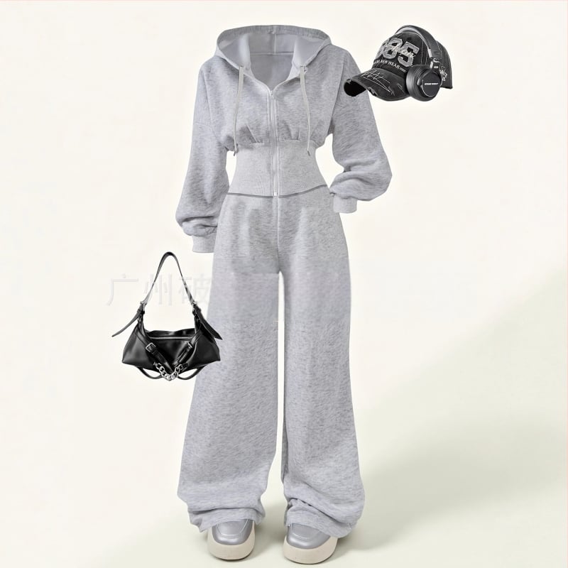 Sieviešu adīts divdaļīgs komplekts | garas piedurknes, garas bikses, kokvilnas-poliestera maisījums ar elastānu, karstā pārvades drukāšana, 2025. gada pavasaris, Eiropas un Amerikas stils