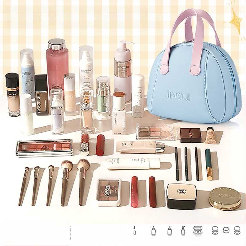 PU medžiagos kosmetinė kubo formos kelioninė kosmetikos dėžutė su atskiromis dalimis