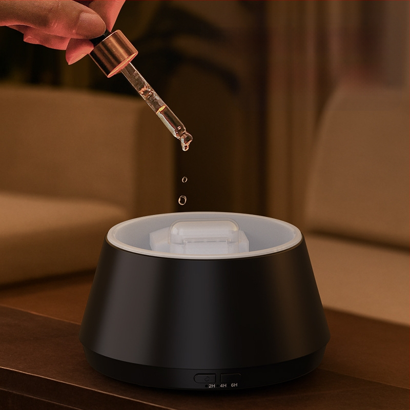 2-σε-1 Διαχύτης Αιθέριων Ελαίων και Υγραντήρας με Λεπτό Ψεκασμό Ατμοποίησης και Φλόγα LED για Επιτραπέζια Ατμόσφαιρα
