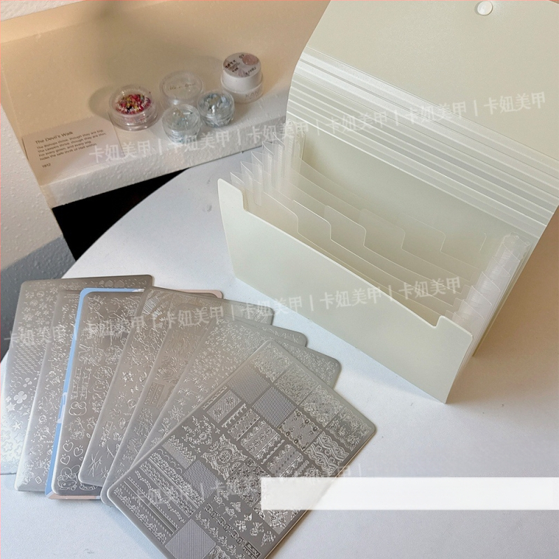 Nagu uzlīmju uzglabāšanas kārba, saliekama, putekļu izturīga, caurspīdīga, skrāpējumiem izturīga, no plastmasas