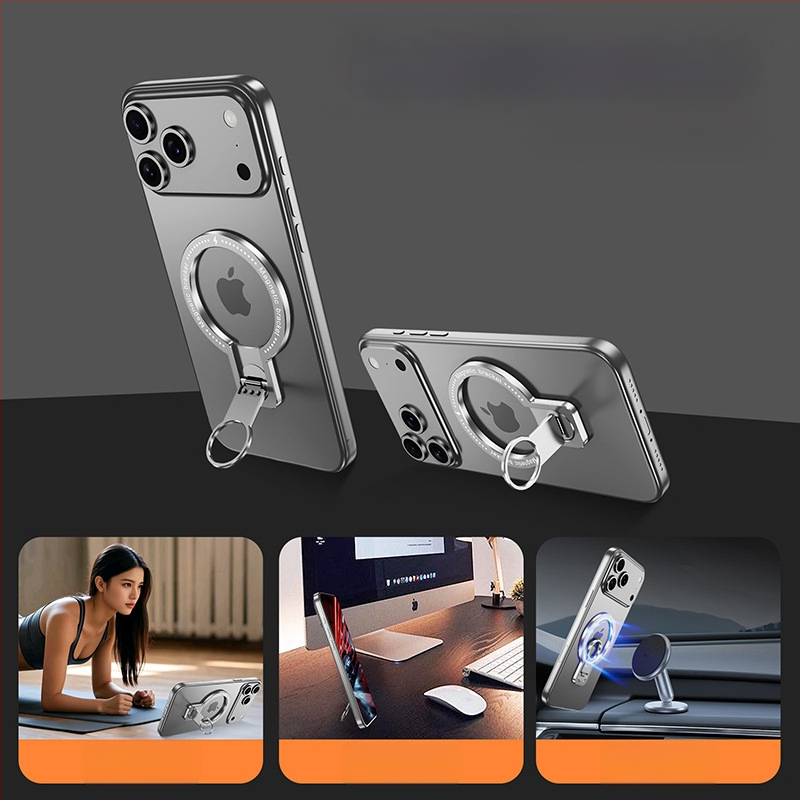 MagSafe μαγνητικός κρατήρας δαχτυλιδιού τηλεφώνου και περιστρεφόμενη μεταλλική βάση γραφείου — κράμα αλουμινίου, καθολικό στυλ, μοντέλο fy