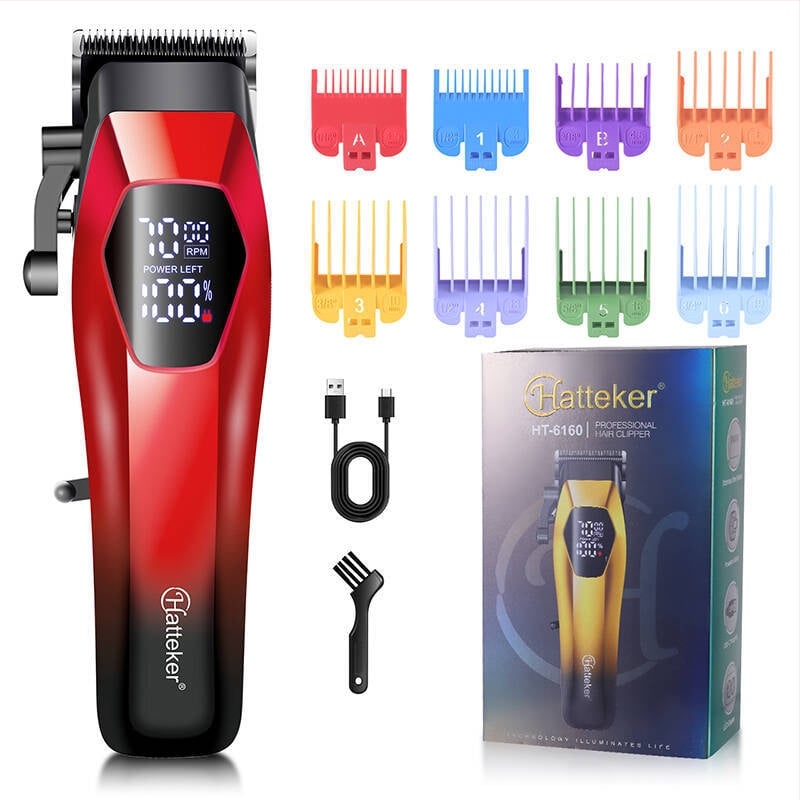 Ustensilă de tuns păr fără fir pentru uz casnic, cu motor periat, lame din oțel inoxidabil, baterie încorporată 500–800mAh, autonomie 0–1 h, încărcare rapidă inteligentă