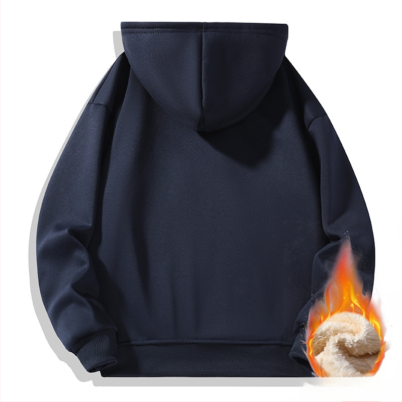 Vyrinis džemperis su gobtuvu ir pusės užtrauktuku, vidinis flisas pamušalas, ilgomis rankovėmis, vienos spalvos, japonų retro stilius