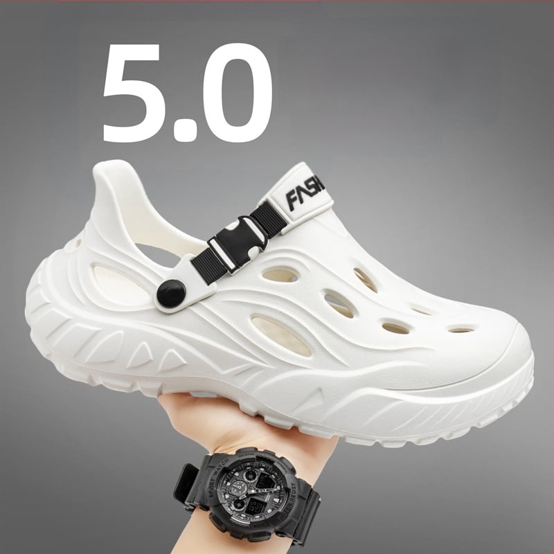 Vīriešu sandales Crocs stilā, vieglas un elpojošas, EVA augšdaļa un zole, apaļš purns, ikdienas stils, vasara 2025, zole izveidota ar injekcijas formēšanu