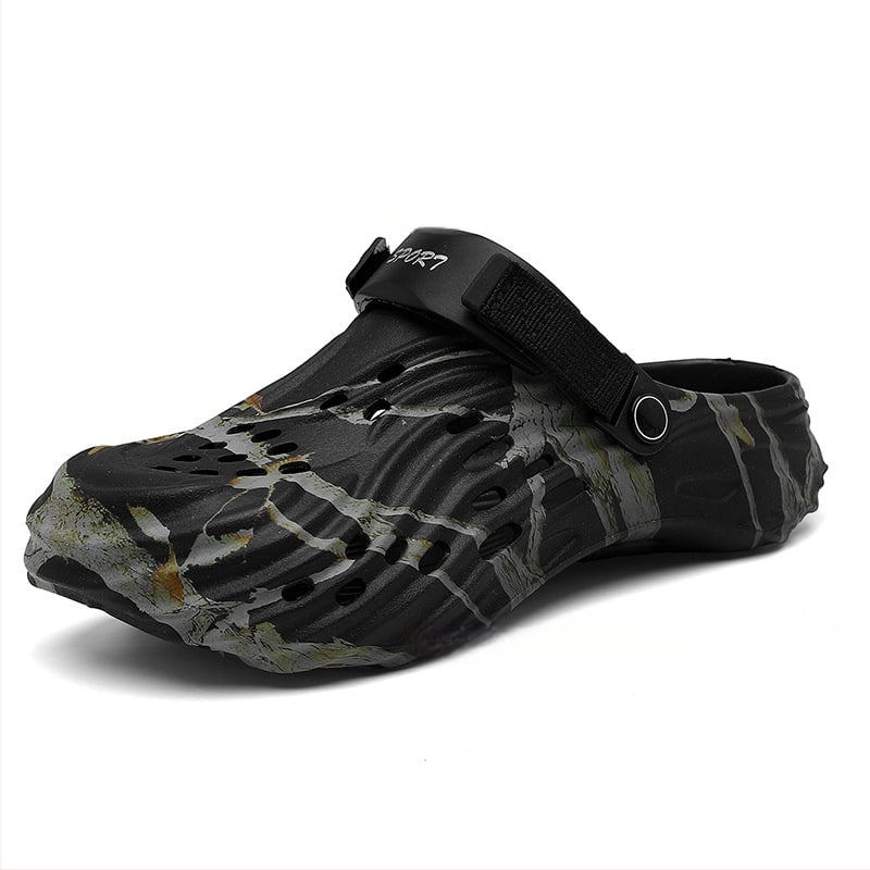 Vīriešu pludmales sandales ar elpojošu EVA augšpusi, slip-on, apaļš purns, Toe Cap, 4 cm bieza zole