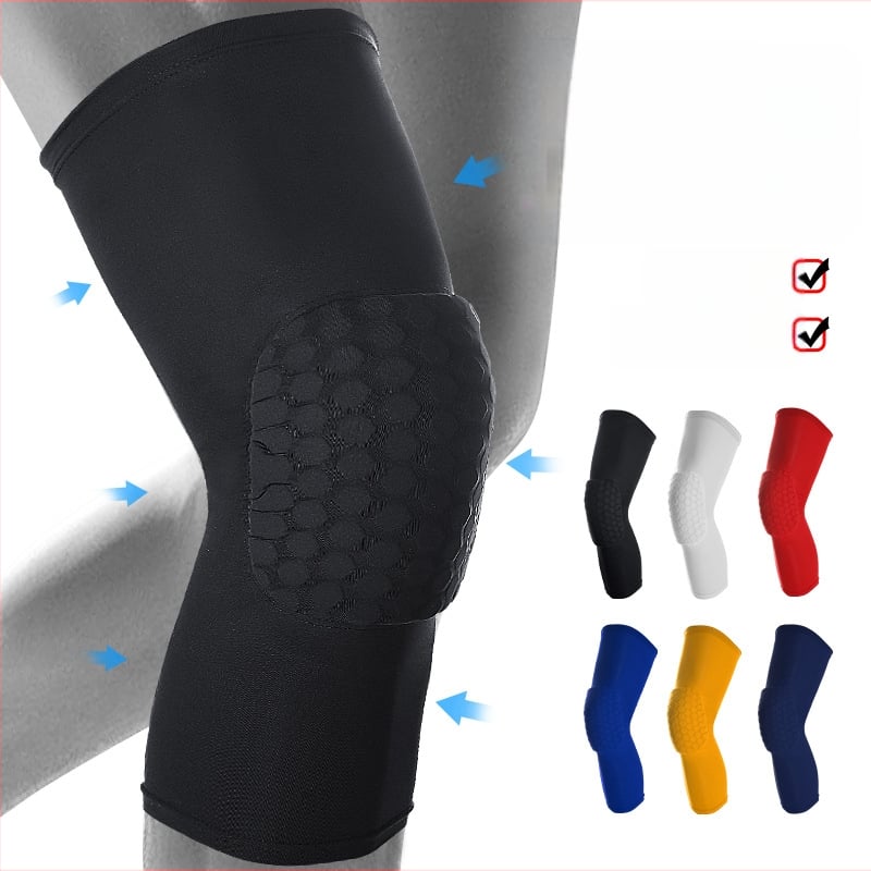 Elpojoši ceļgalu sargi no poliestera, pretslīdes aizsardzība patellai, piemēroti basketbolam un riteņbraukšanai
