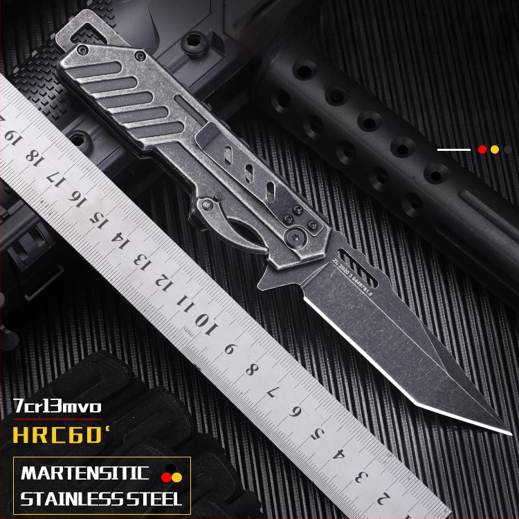 Πτυσσόμενο μαχαίρι από ατσάλι D2, υψηλή σκληρότητα, για εξωτερική επιβίωση, φορητό πολυλειτουργικό εργαλείο