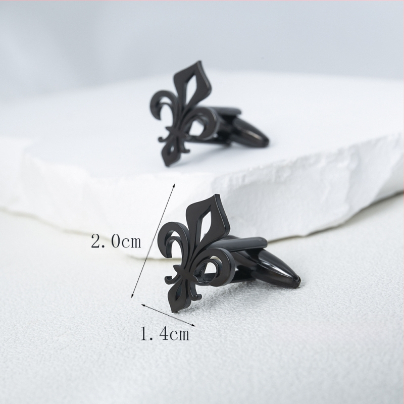 Aproču pogas ar ziedu motīvu no titāna tērauda, elektroplatinga pārklājums