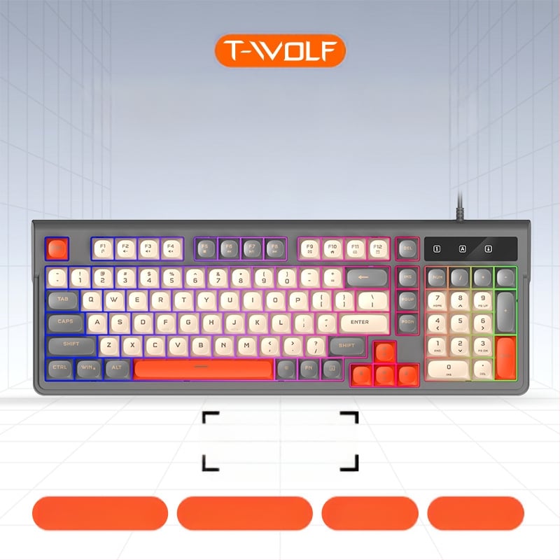 Πληκτρολόγιο gaming, ενσύρματο, 98+ πλήκτρα, μεμβρανικό, RGB φωτισμός