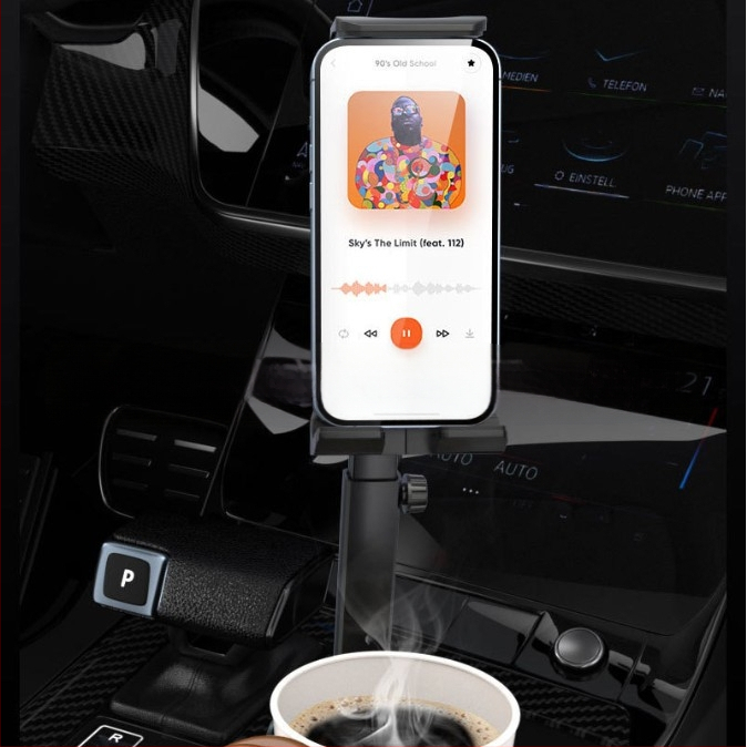 Tabletes turētājs aizmugures sēdekļa automašīnā, pie galvas balsta stiprinājums, paplašināms un saliekams, universāls telefona un planšetdatora turētājs