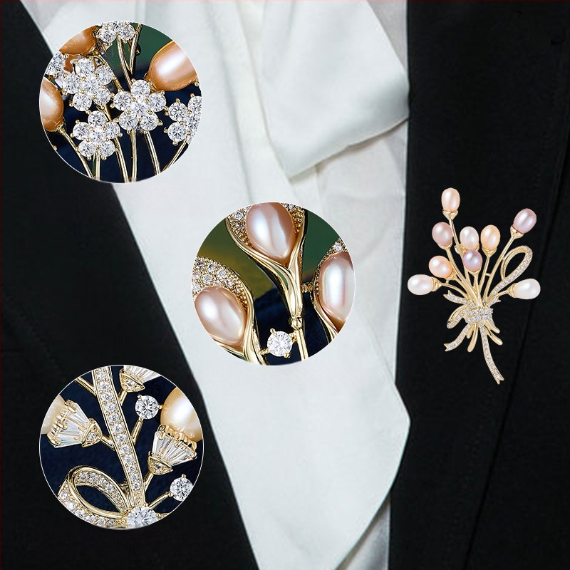 Bros od bakra – Liyu Accessories, elektroplatirana, ženski lagani luksuz stil