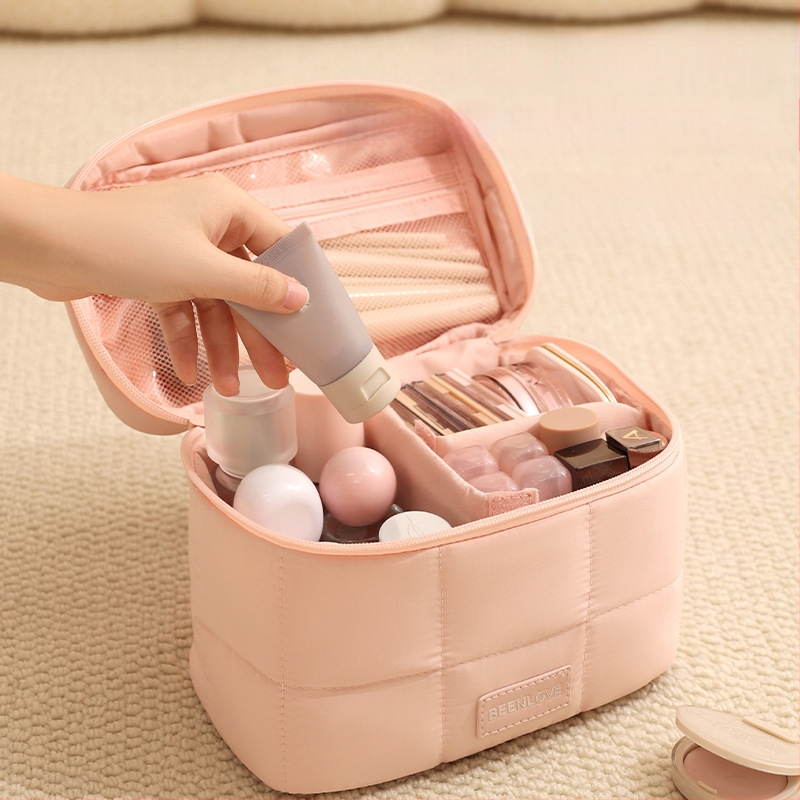 Makiažo krepšys, nešiojamo kubinio dizaino, poliesterio medžiaga, daugiafunkcinis, kelionėms ir kosmetikai