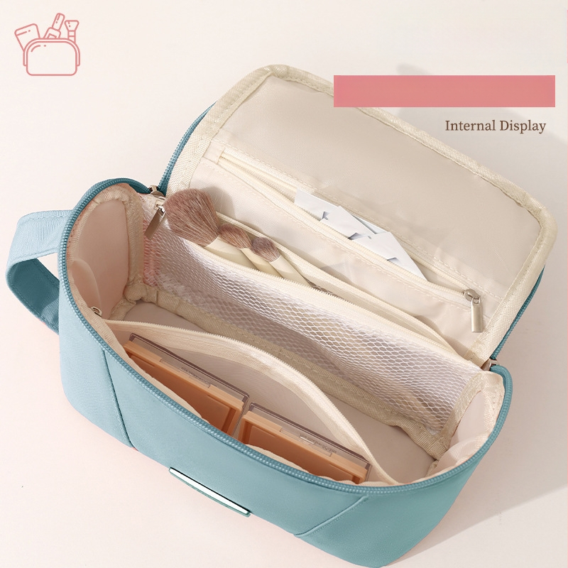 Kosmetinė rankinė - Kuboidinė forma, Poliesteris, Daugiafunkcinė, Šiuolaikiškas minimalistinis stilius, Kelionėms ir kosmetikai saugykla