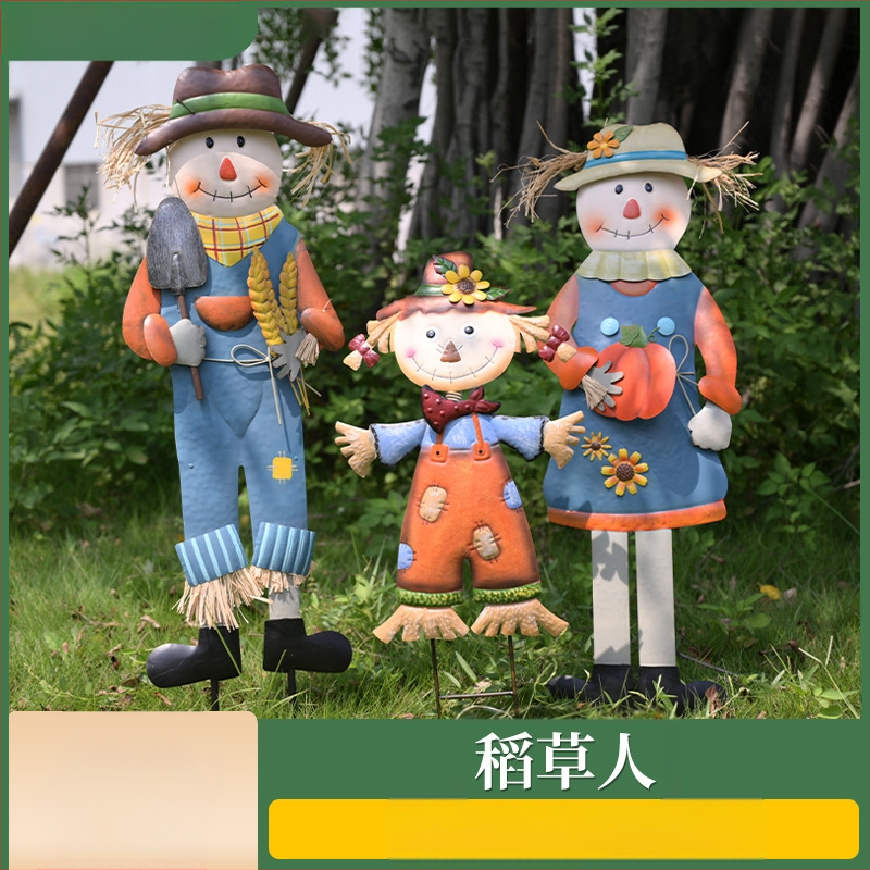 Pastoraālā stila dārza baidītājs, dzelzs mākslas skulptūra ārējai dārdzāšanai (Materiāls: dzelzs māksla; Stils: pastoraālais; Pielietojums: ārējais pagalms, terase, dārzs; Ražošana: 18328127424)