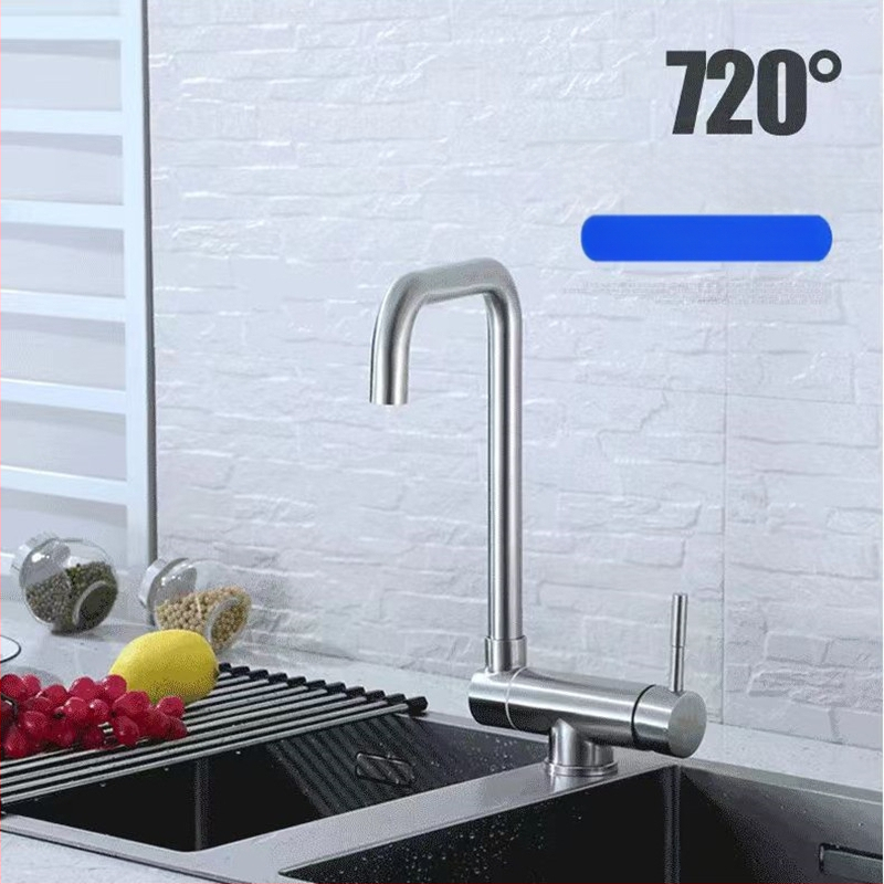 Virtuvės čiaupas iš nerūdijančio plieno, modelis 7875, vertikalus montavimas, keraminis vožtuvo patronas