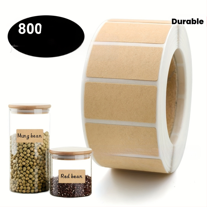 Етикети за имена от крафт хартия, нестандартна форма, екологично лепило за горещо топене, ротари печат, дебелина 0.08 мм