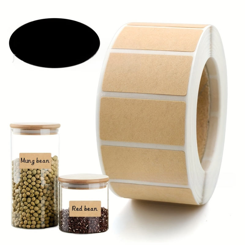 Етикети за имена от крафт хартия, нестандартна форма, екологично лепило за горещо топене, ротари печат, дебелина 0.08 мм