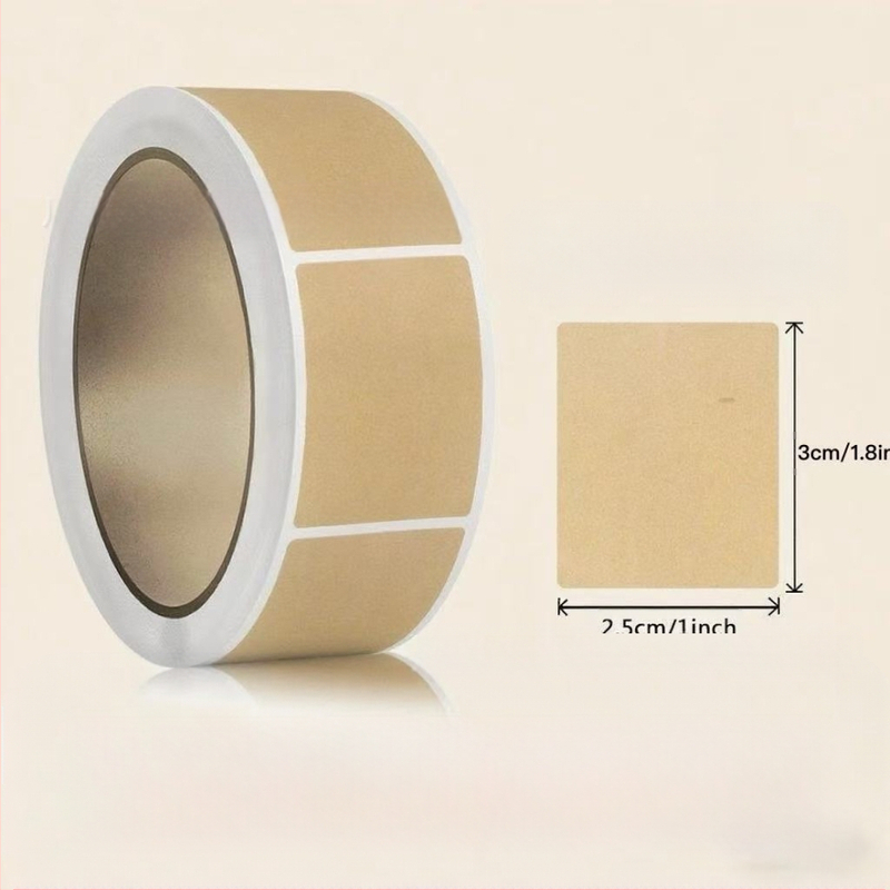 Етикети за имена от крафт хартия, нестандартна форма, екологично лепило за горещо топене, ротари печат, дебелина 0.08 мм