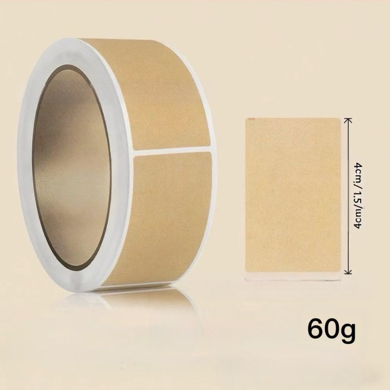 Етикети за имена от крафт хартия, нестандартна форма, екологично лепило за горещо топене, ротари печат, дебелина 0.08 мм