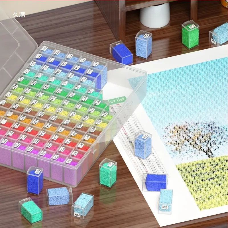 Cutie de depozitare pentru set de instrumente pentru pictură cu diamante și broderie, cu mărgele – Multifuncțională, pentru bijuterii, stil Japonez, capacitate 18L