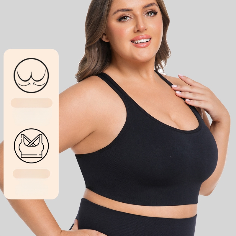 Αθλητικό σουτιέν χωρίς μεταλλικά στοιχεία, διαπνέον, χωρίς ραφές, με στήριξη στην πλάτη; βασικό ένδυμα για προπονήσεις; εξωτερικό ύφασμα νάιλον/πολυαμίδιο, επένδυση σπάντεξ; τύπος cups: τρίγωνος; σταθερές τιράντες γύρω από τον λαιμό; πίσω κούμπωμα τεσσάρων