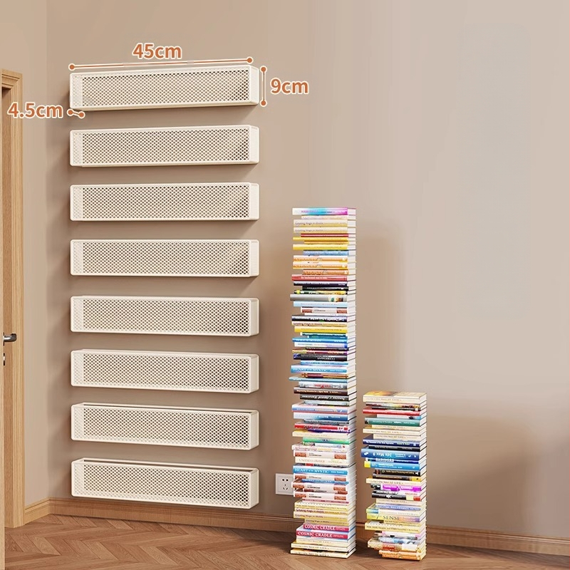 Βιβλιοθήκη τοίχου, υπερ-στενή, μεταλλική διακοσμητική οργάνωση για παιδικά βιβλία εικόνων, σε σκανδιναβικό στυλ (Μοντέλο 20204589 • Μάρκα Source and Wood • Υλικό: σίδηρος)