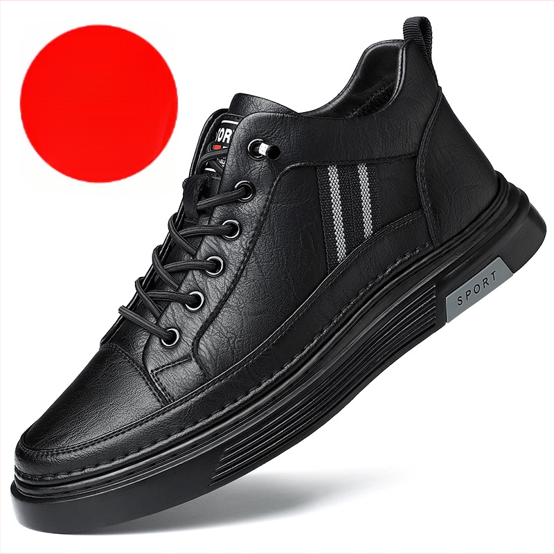 Ανδρικά casual sneakers: στρογγυλή μύτη, επάνω από δύο στρώσεις βοδινό δέρμα, χαμηλό τακούνι 1–3 cm, ελαστικό κλείσιμο, καουτσούκ σόλα