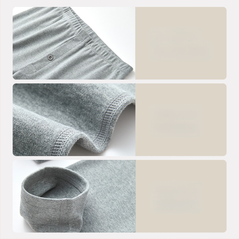 Vīriešu kokvilnas termālās bikses, bieza 251–300 g/m², antibakteriālas, anti-pilling, šaurs piegriezums, garas