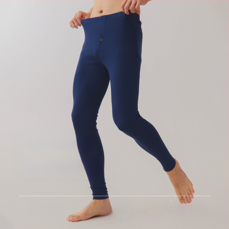 Vīriešu kokvilnas termālās bikses, bieza 251–300 g/m², antibakteriālas, anti-pilling, šaurs piegriezums, garas