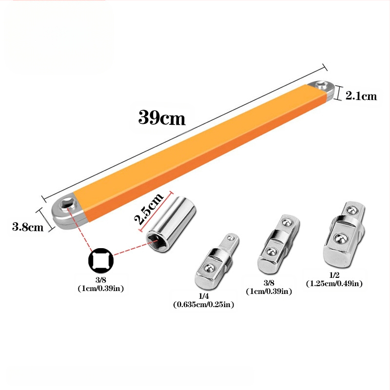 Κλειδί επέκτασης μπάρας αυτοκινήτου, για αποσυναρμολόγηση σε στενές σχισμές, διπλής κεφαλής, ηλεκτροπλατινωμένο ατσάλι A3, βάρος 0,72 kg, Μάρκα Other