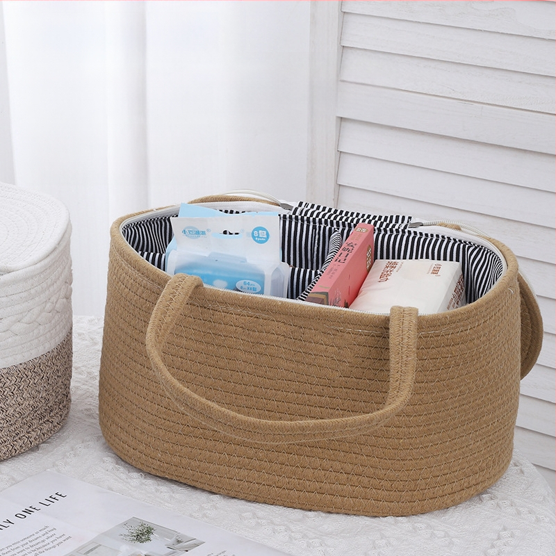 Кошница за съхранение от памучно въже – портативна, модел: памучна въжена кошница за съхранение, стил: модерен минимализъм