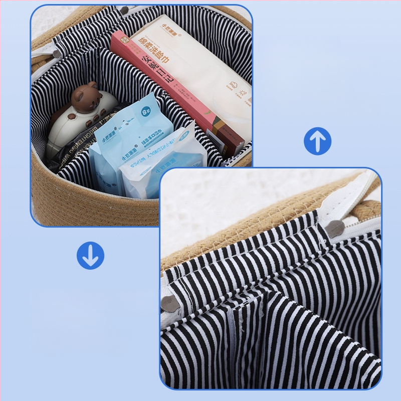 Кошница за съхранение от памучно въже – портативна, модел: памучна въжена кошница за съхранение, стил: модерен минимализъм