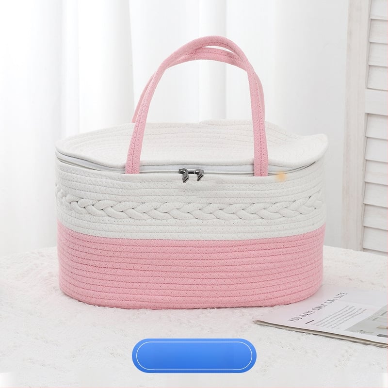 Кошница за съхранение от памучно въже – портативна, модел: памучна въжена кошница за съхранение, стил: модерен минимализъм