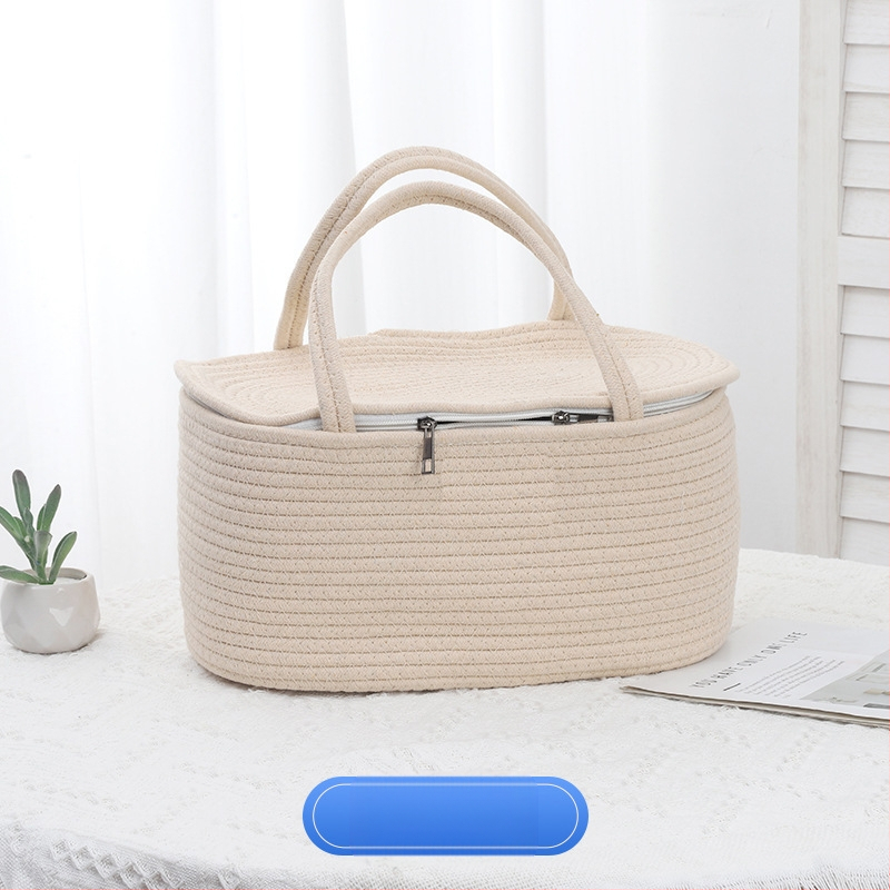 Кошница за съхранение от памучно въже – портативна, модел: памучна въжена кошница за съхранение, стил: модерен минимализъм