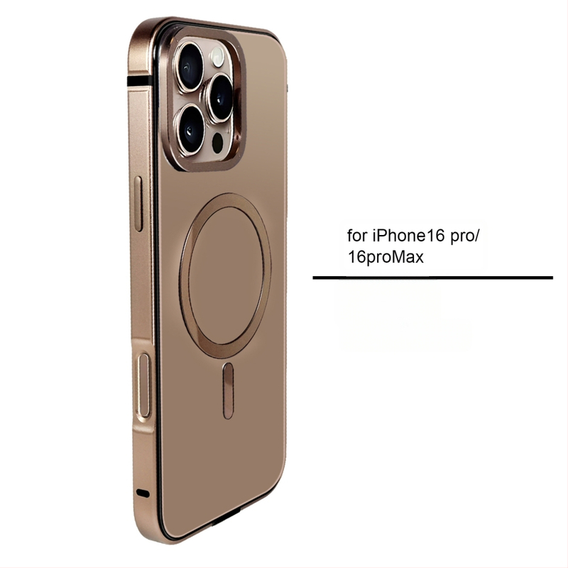 Μεταλλική μαγνητική θήκη για iPhone — σκληρή θήκη, μινιμαλιστικό στυλ, πίσω με θερμοτύπωση, ανθεκτική στις πτώσεις