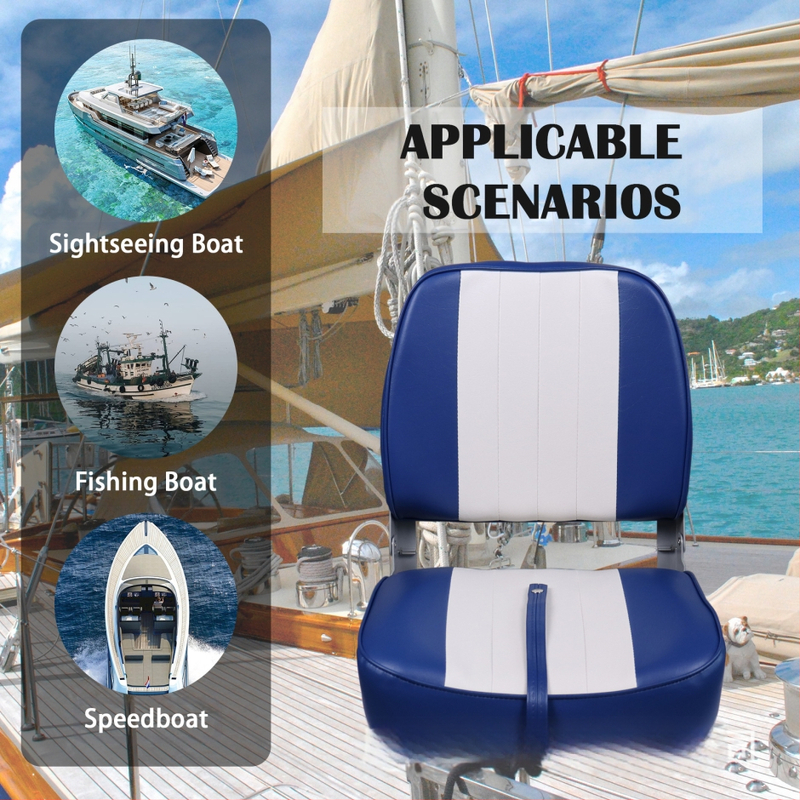 Ναυτικό κάθισμα 86203-1WB: αναδιπλούμενο, αδιάβροχο με PVC δέρμα και PP σκελετό
